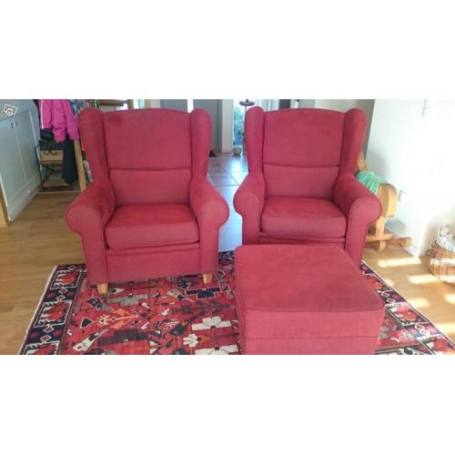 Fåtöljer med fotpall