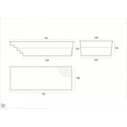 Glasfiberpool Papeete 700 med Pooltak