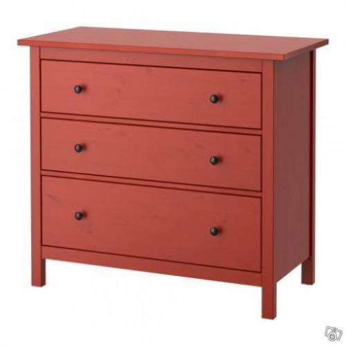 Hemnes Byrå Ikea Röd