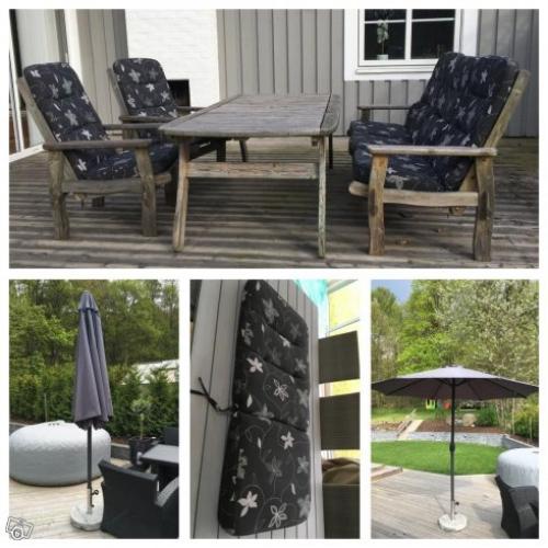 Parasoll med vev inkl fot