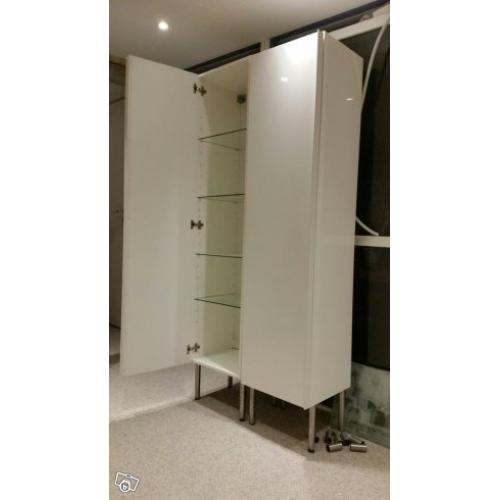 2 St IKEA Godmorgon högblanka högskåp