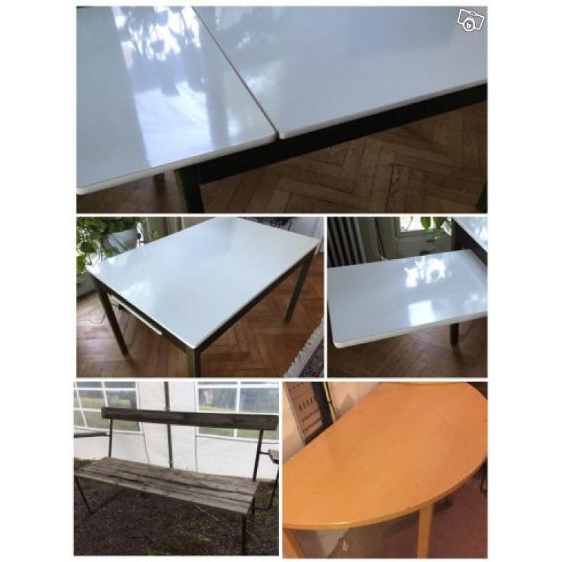 Köksbord, gythyttanbänk, halvmånebord mm
