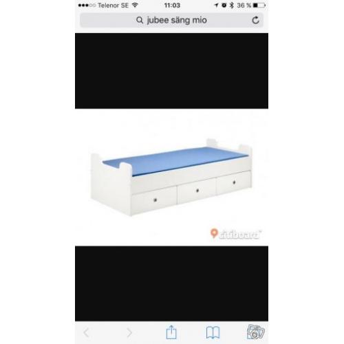 Jubee säng Mio med bra förvar 2 stycken finns