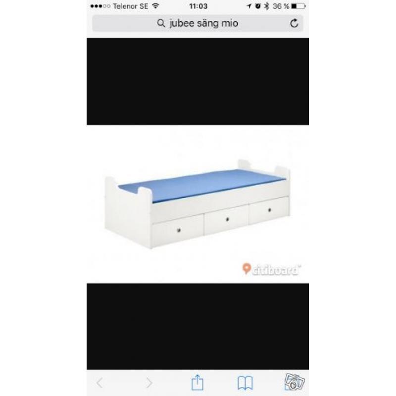 Jubee säng Mio med bra förvar 2 stycken finns