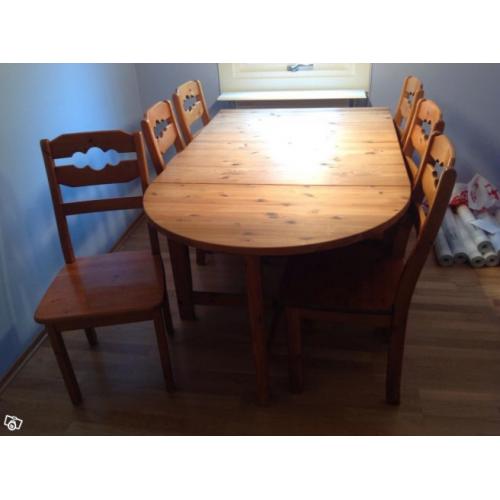 Klaffmatbord med 6 stolar