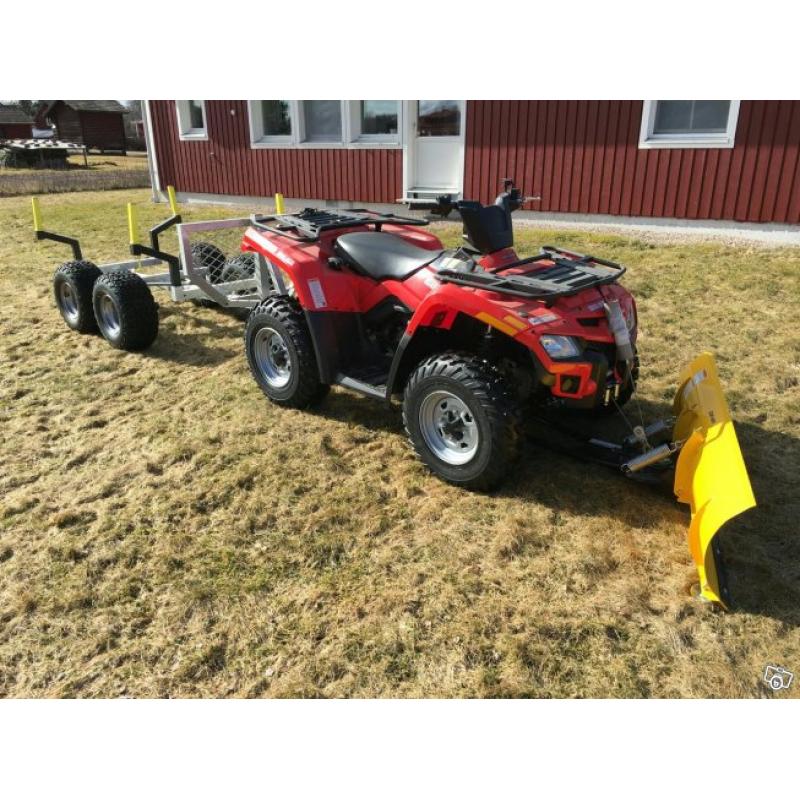 Can am outlander 400 med timmervagn och plog -11