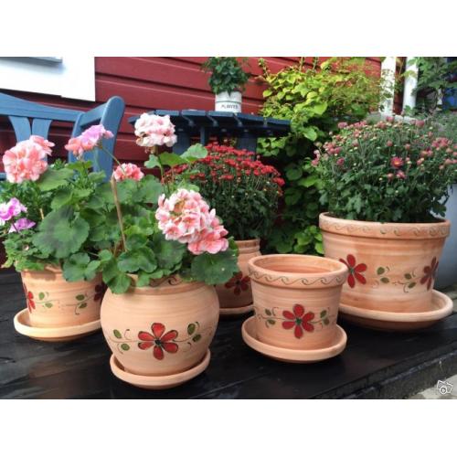 5 St nästan nya spanska terrakottakrukor