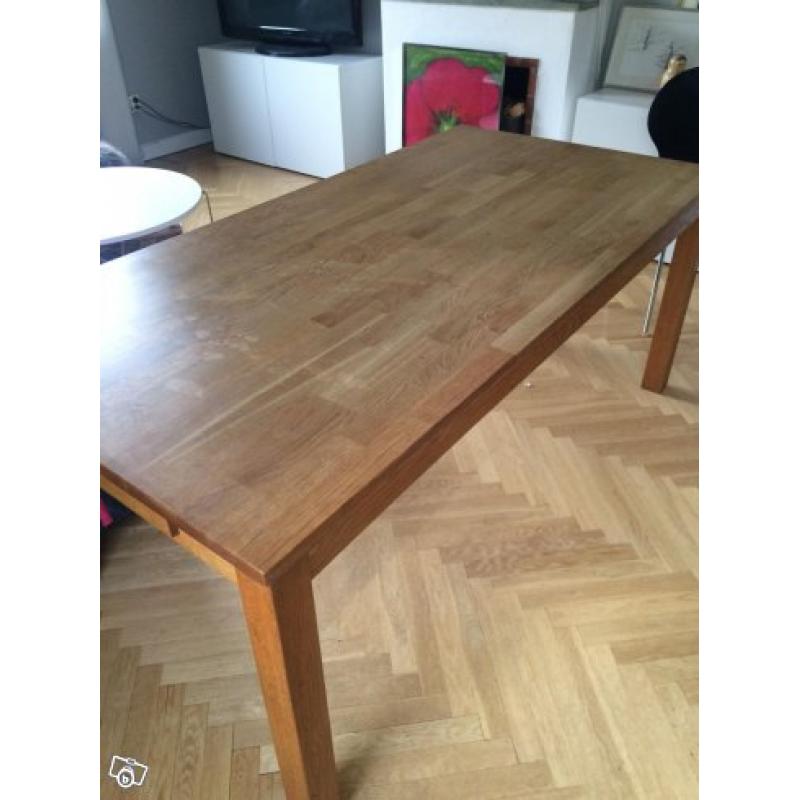 Matbord i oljad ek